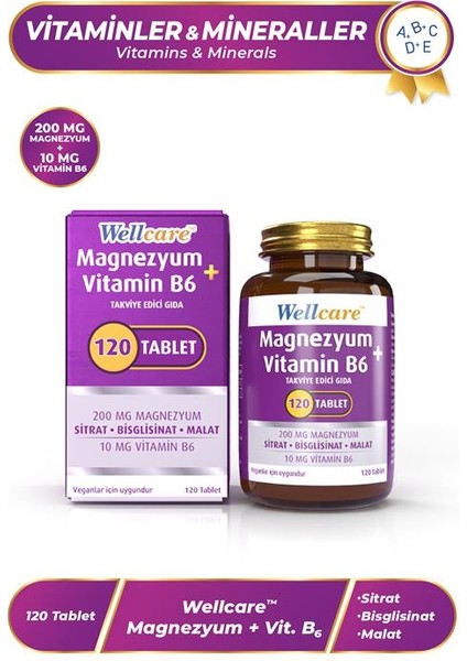 Magnezyum + Vitamin B6 - 120 Tablet