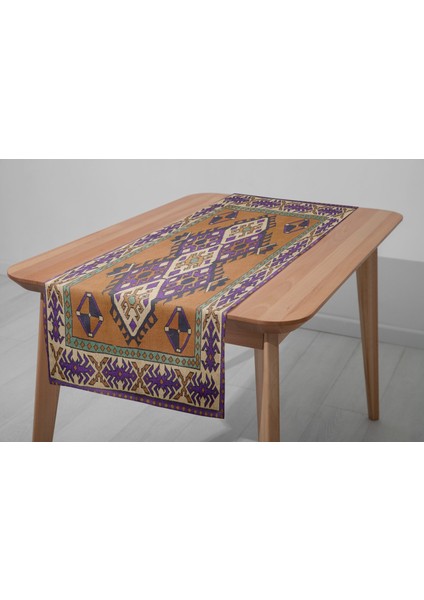 Zarif Detaylı Dijital Baskı Runner Silinebilir 33X100 cm