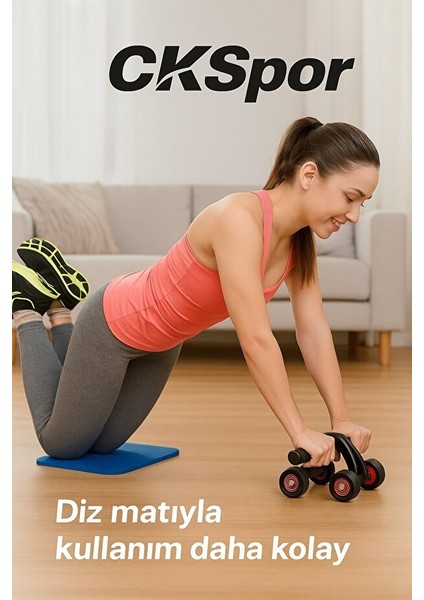 4 Tekerlekli Mekik Aleti – Karın Kası Çalıştırma & Evde Spor Ekipmanı fırsatları