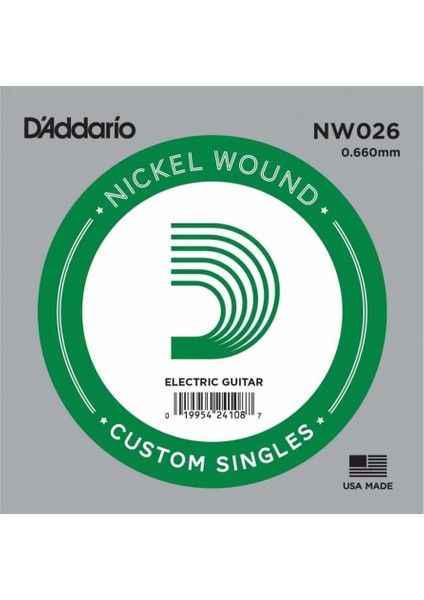 NW026 Nickel Wound Tek Elektro Gitar Teli (.026)
