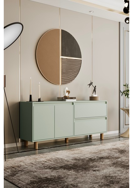 Mila Mint Yeşili Mdf 160 cm Raflı Konsol fiyatları