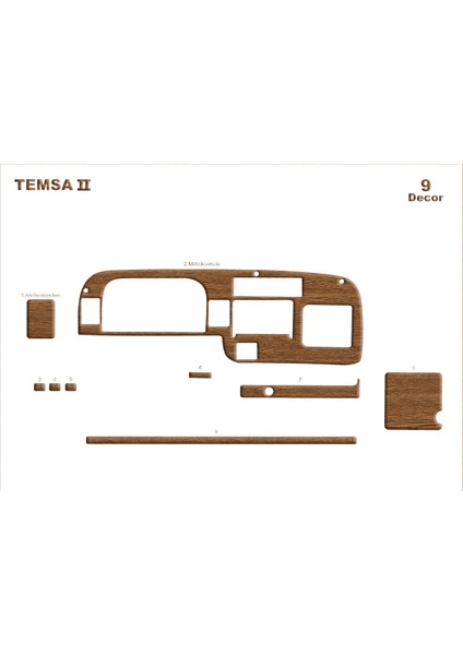 Mitsubishi Temsa Prestige Midibus Konsol-Torpido Kaplama 1999 9 Açık Meşe