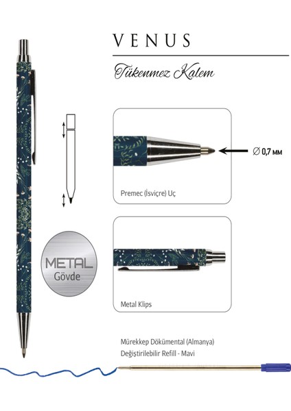 Venus 0.7 mm Mavi Tükenmez Kalem