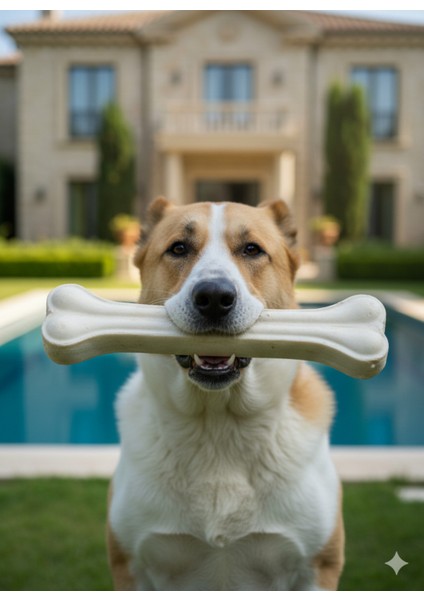 2 Adet 30 cm 330 gr Doğal Pres Sığır Derisi Köpek Kemiği – Büyük Irklar Için Köpek Ödülü