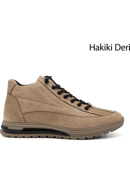 Erkek Kum - Nubuk Fermuarlı Hakiki Deri Outdoor Bot
