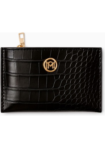 Croco Deri Str El Çantası Siyah