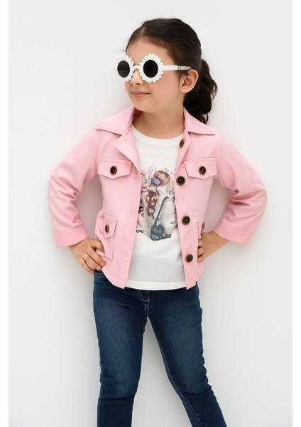 Kız Çocuğu Yağmurluklu Mont 3,lü Takım