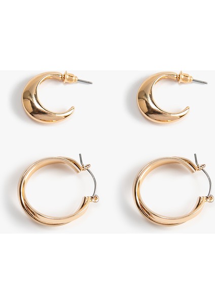 2'li Çelik Halka Küpe Seti