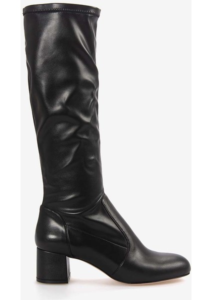 Hakiki Deri Kadın Siyah Çizme 29106