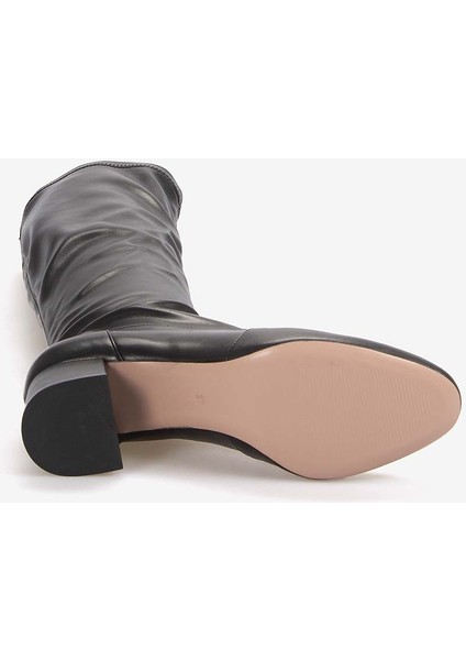 Hakiki Deri Kadın Siyah Çizme 29106 indirimleri