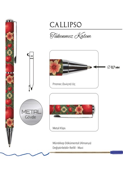 Callıpso 0.7 mm Mavi Tükenmez Kalem