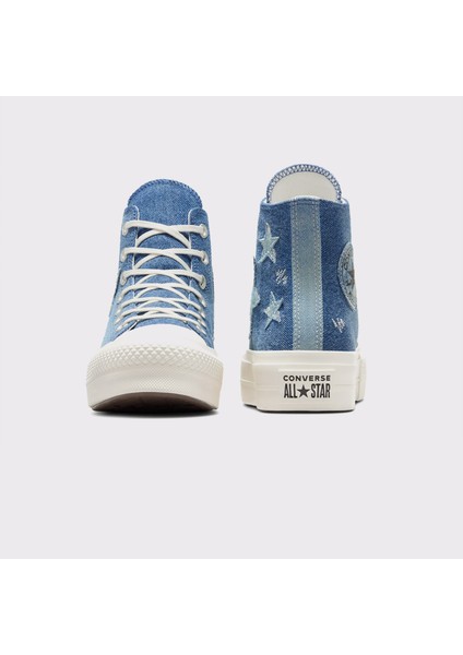 Chuck Taylor All Star Lift Kadın Lacivert Denim Platform Sneaker fiyatları