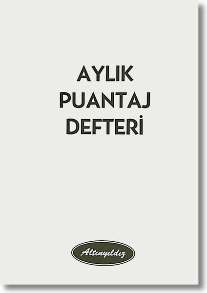 A7 Küçük Boy Puantaj Defteri (PD-224) 1 Adet