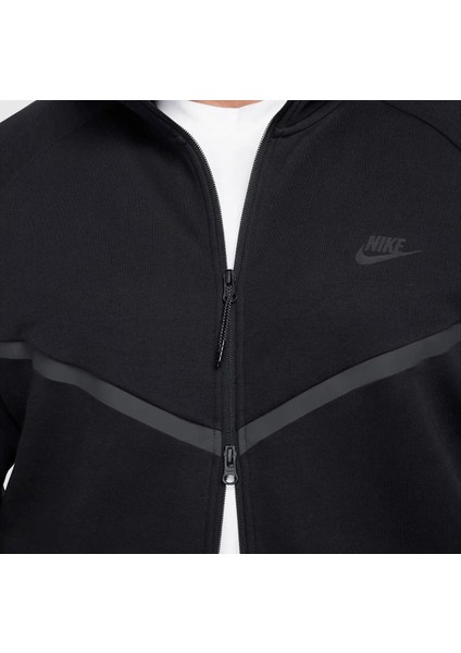 Tech Fleece Premium Kapüşonlu Fermuarlı Siyah Erkek Eşfoman Takımı modelleri