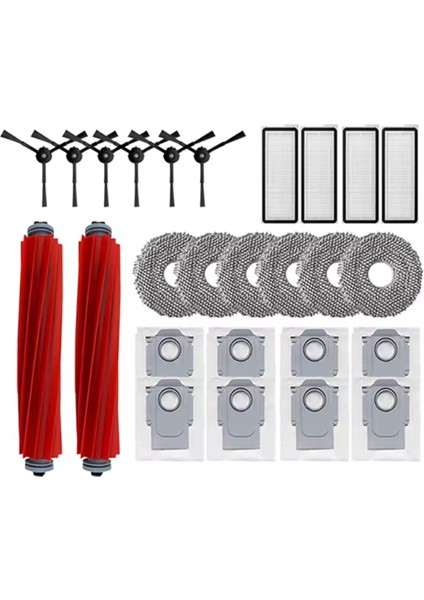 Roborock Q Revo Maxv/q Revo S/q Revo Pro Yedek Parçaları Için 26 Parça Ana Yan Fırça Toz Torbası Hepa Filtre Paspas Bezleri (Yurt Dışından)