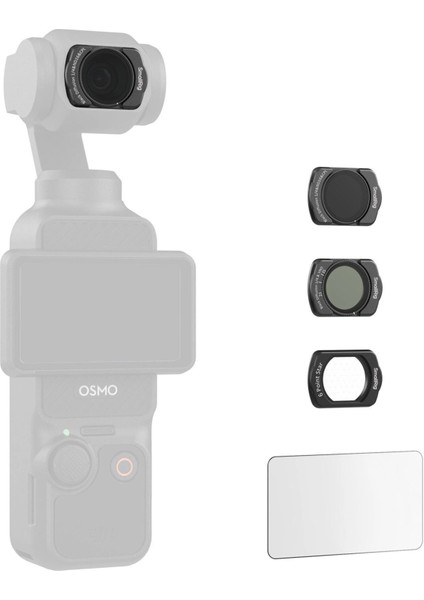 5122 Djı Osmo Pocket 3 Için 1/4 Siyah Difüzyon & ND16 & Cpl / 1/4 Siyah Difüzyon ve Vnd 2-5 / 6 Noktalı Yıldız / Ekran Koruyucu Çok Işlevli Filtre Kiti