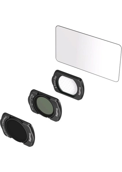 5122 Djı Osmo Pocket 3 Için 1/4 Siyah Difüzyon & ND16 & Cpl / 1/4 Siyah Difüzyon ve Vnd 2-5 / 6 Noktalı Yıldız / Ekran Koruyucu Çok Işlevli Filtre Kiti modelleri