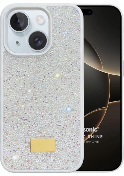 Apple iPhone 15 Kılıf Cosmic Shine Beyaz