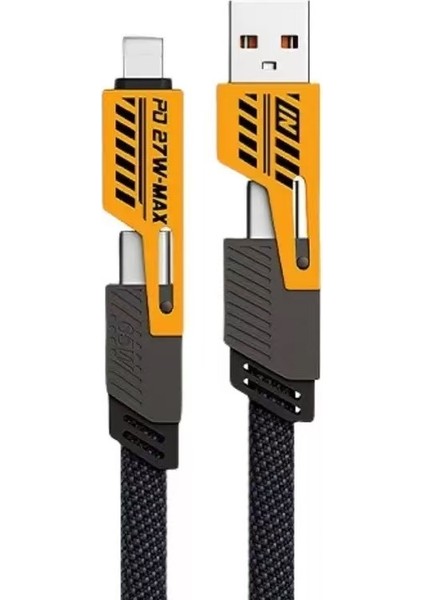 65W Çok Hızlı Kopmaz 4 Başlıklı Altın Uç Hızlı Şarj Kablosu Tüm Telefon Tabletler Için Uyumlu fiyatları