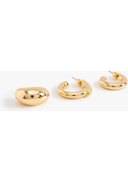 3'lü Halk ve Earcuff Küpe Seti modelleri