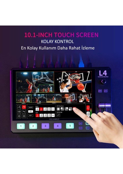 L4 Çoklu Kamera Video Mikseri 10.1''dokunmatik Ekran fiyatları