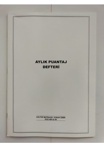 Aylık Puantaj Defteri A4