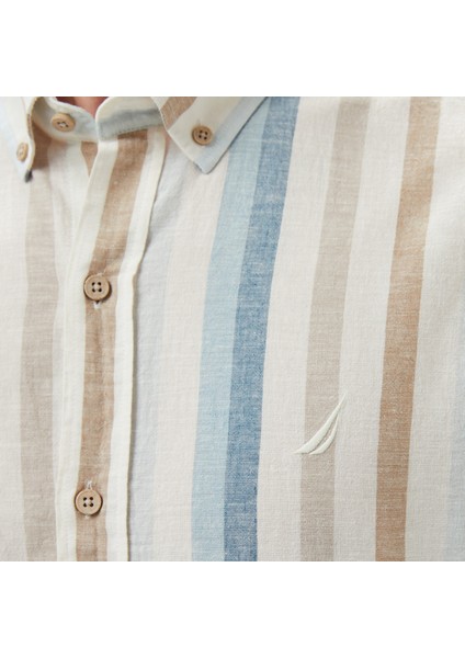 Erkek Mavi Classic Fit Çizgili Gömlek indirimleri