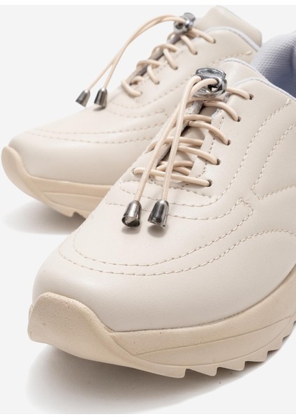 Kadın Dikişli Lastikli Spor Ayakkabı Bej Bej modelleri