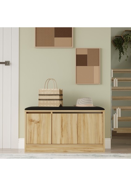 Elna Puflu Ayakkabılık 3 Kapaklı Dolap 90CM Keçe Eln2-Ke fiyatları