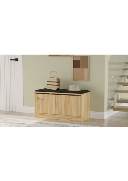 Elna Puflu Ayakkabılık 3 Kapaklı Dolap 90CM Keçe Eln2-Ke fırsatları