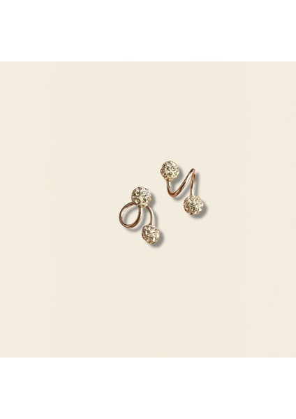 Sarmal Şık İki Top Küpe | S-Şekil Modern Delikli Kulak Memesi (Lobe) Küpesi (çiftli) fiyatları