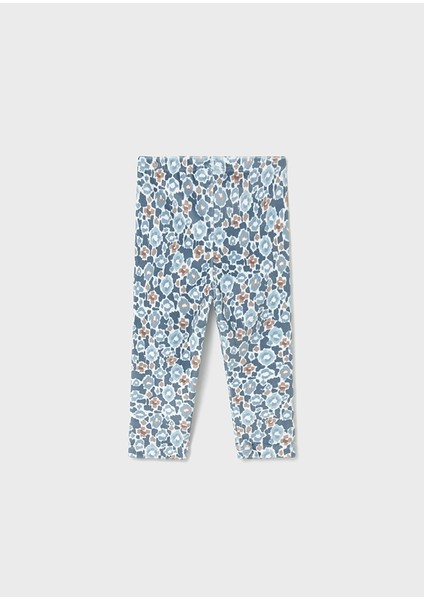 Kız Bebek 3’lü Takım | 1-4 Yaş | Kahve Tüylü Yelek, Bej Baskılı Pamuklu Tişört, Mavi desenli Tayt modelleri