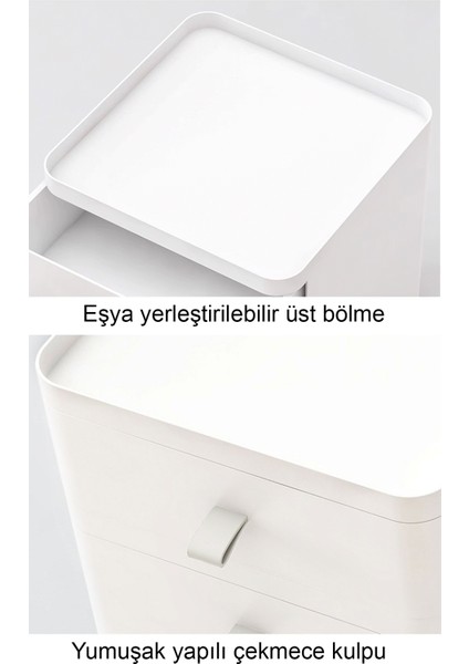 Esta 2 Çekmeceli Makyaj Organizeri 2 Katlı Çok Amaçlı Çekmeceli Organizer - Beyaz