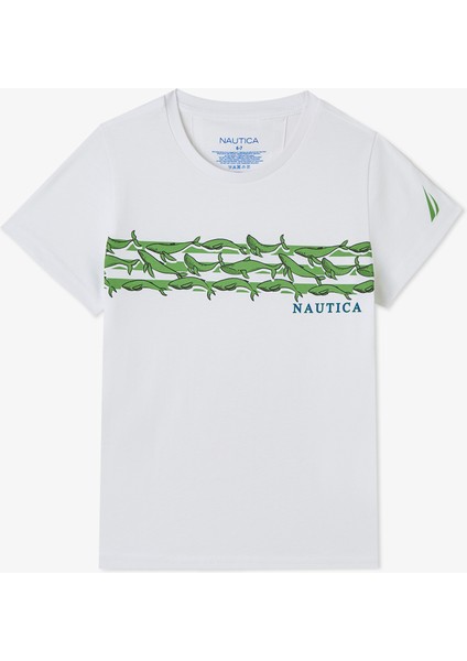 Erkek Çocuk Beyaz Regular Fit Baskılı T-Shirt