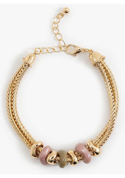 Taş Detaylı Zincir Bileklik