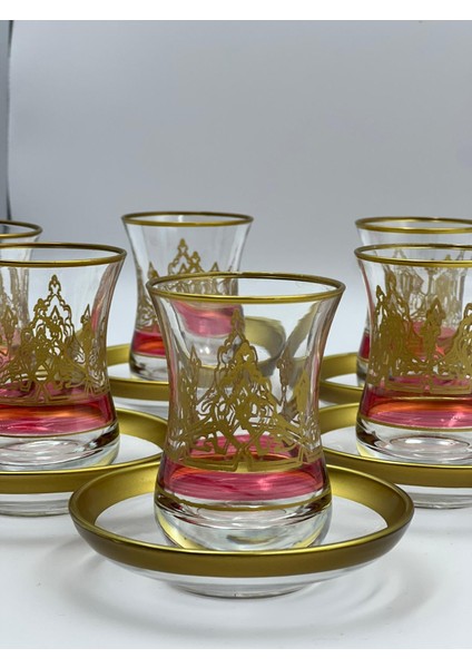 Altın Taç Desenli 6 Kişilik Çay Bardağı Seti fiyatları
