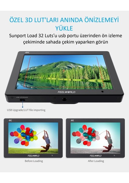 T7 Plus 7 Inç 3D Lut Kamera Alan Monitörü 1920X1200 4K HDMI fiyatları