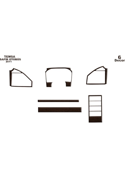 Mitsubishi Safir Konsol-Torpido Kaplama 201 4 Parça Koyu Meşe