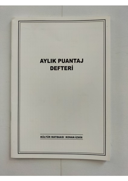 Aylık Puantaj Defteri A5