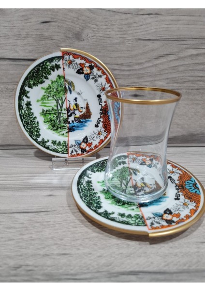 Hybrıd-6 - 6 Kişilik Çift Desenli Çay Seti