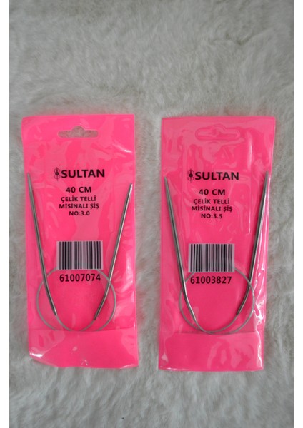 Çelik Telli Misinalı Şiş Seti – 3,5 No ve 3 No (40CM)