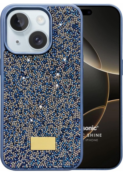 Apple iPhone 15 Kılıf Cosmic Shine Lacivert