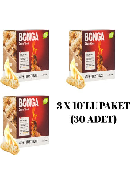 Şömine ve Mangal Tutuşturucu 3 x 10 Adet 140 Gram