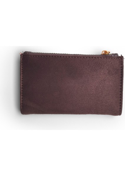 Küçük Kasa Süet El Çantası Acı Kahve
