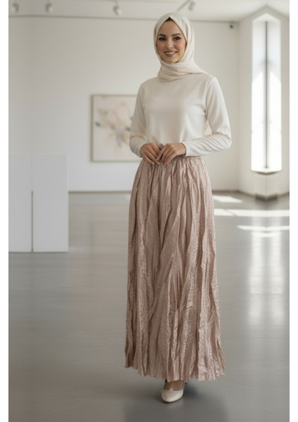 Buruşuk Bisküvi Tesettür Etek 9227BS
