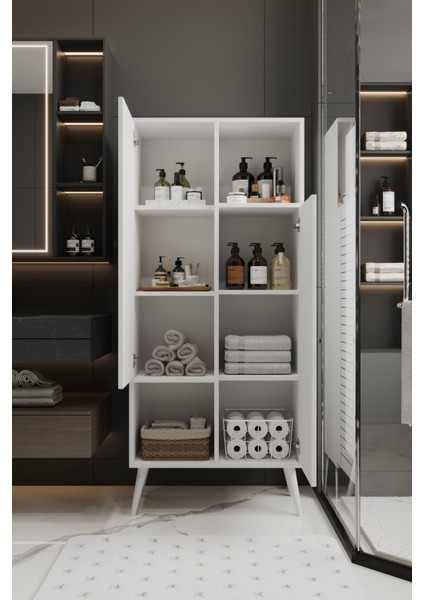 Lumen Çok Amaçlı Mdf Beyaz Banyo Dolabı 160X70 cm modelleri