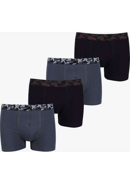 Erkek 4'lü Pamuklu Likralı Boxer