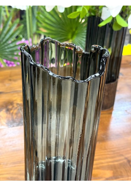 Ahşap Detaylı Cam Vazo 35/12 CM fırsatları