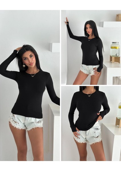 Kadın Bisiklet Yaka Uzun Kol Parmak Geçmeli Buzy Bady fiyatları