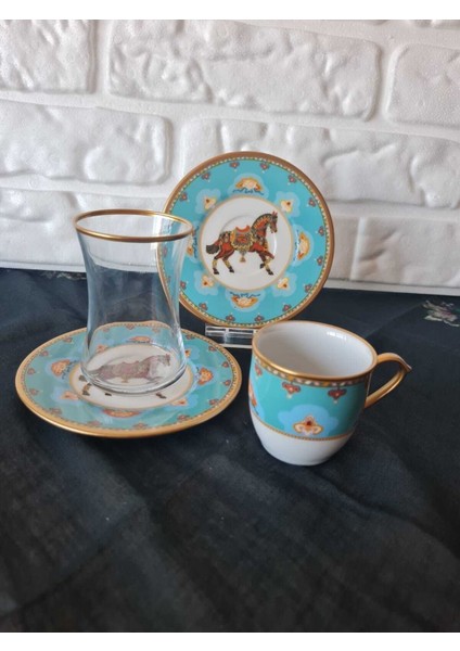 Cavallo- 6 Kişilik 18 Parça Çay Kahve Seti